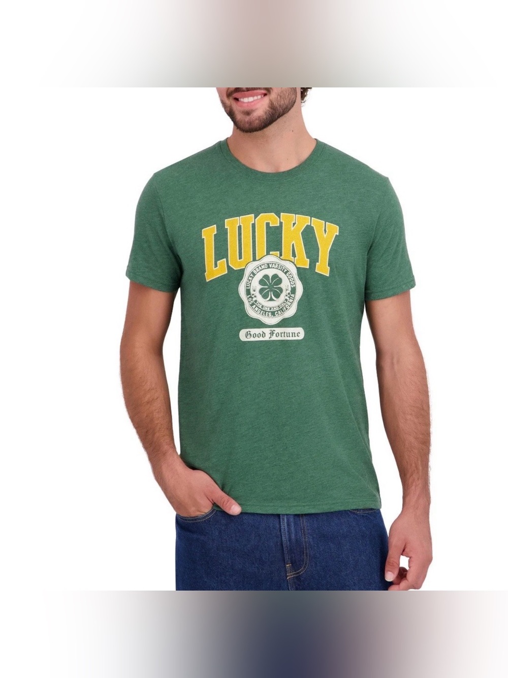 NWT Lucky Graphic Crewneck T-Shirt - Green size S